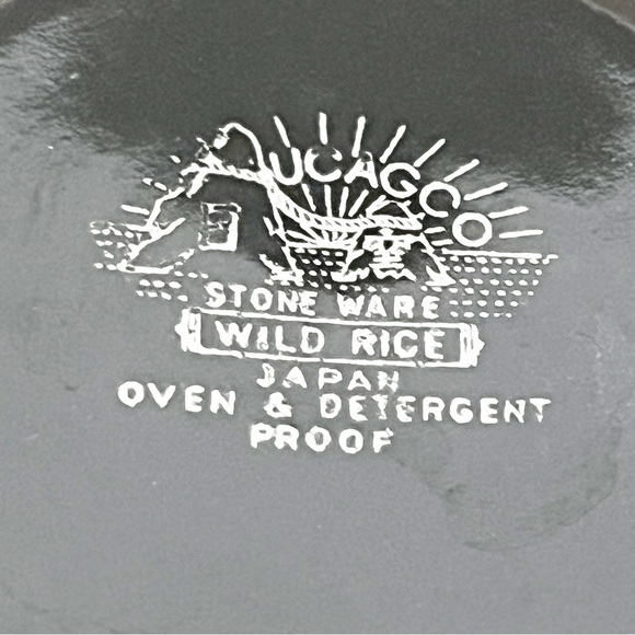 Ucagco Japan Wild Rice Stoneware Coup Cereal Bowl Oven Proof Black Lacquer 6 In - Picture 4 of 7